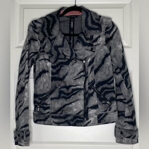 White House Black Market Tiger Print Moto Jacket